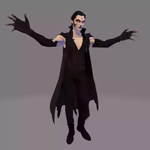 Gothic Vampire Lord  High Poly Stylized 3D Print Figurine 3D print model