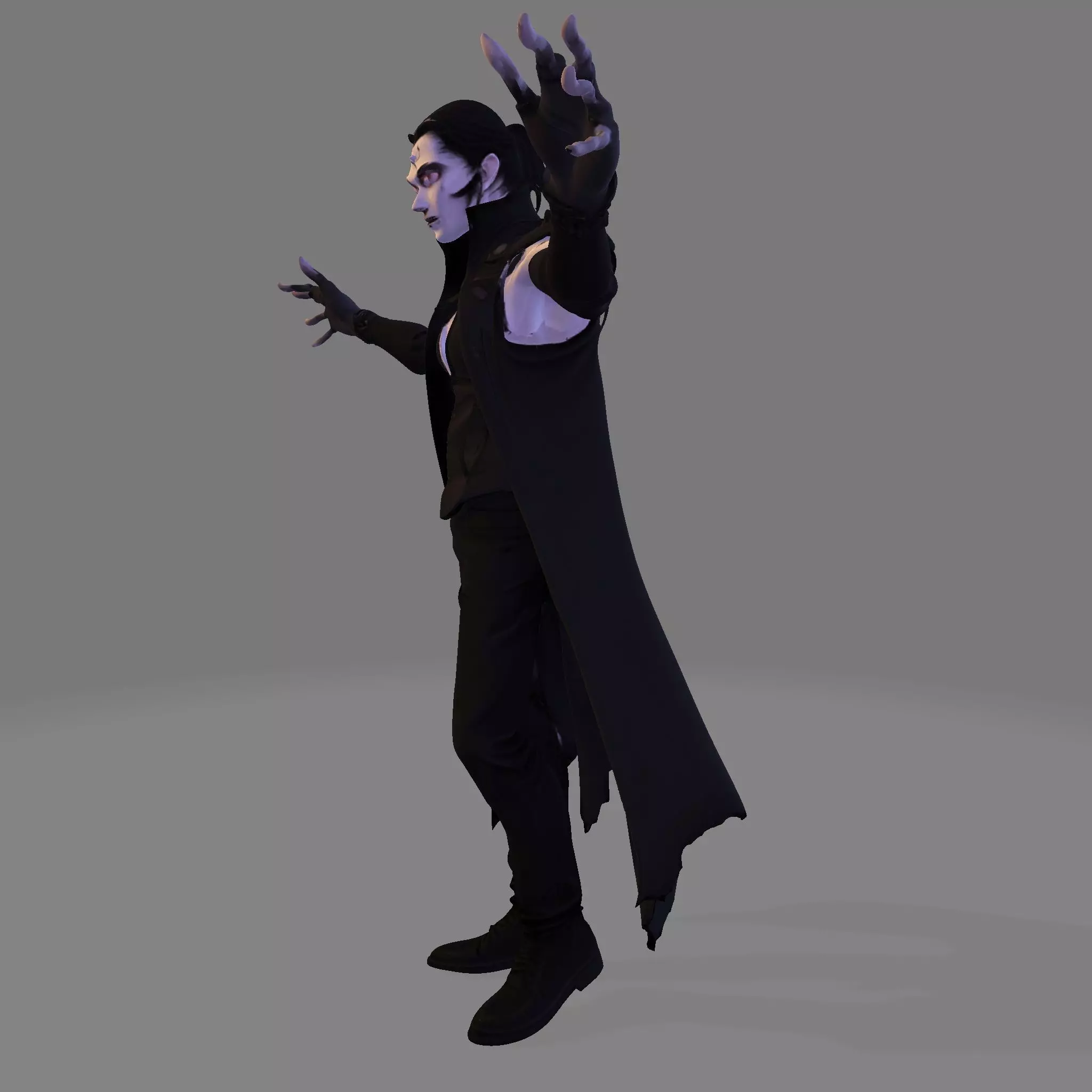 Gothic Vampire Lord  High Poly Stylized 3D Print Figurine 3D print model_3