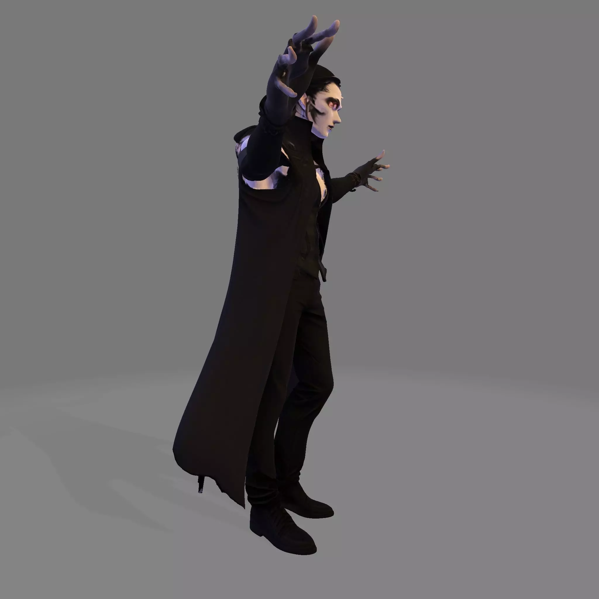 Gothic Vampire Lord  High Poly Stylized 3D Print Figurine 3D print model_8