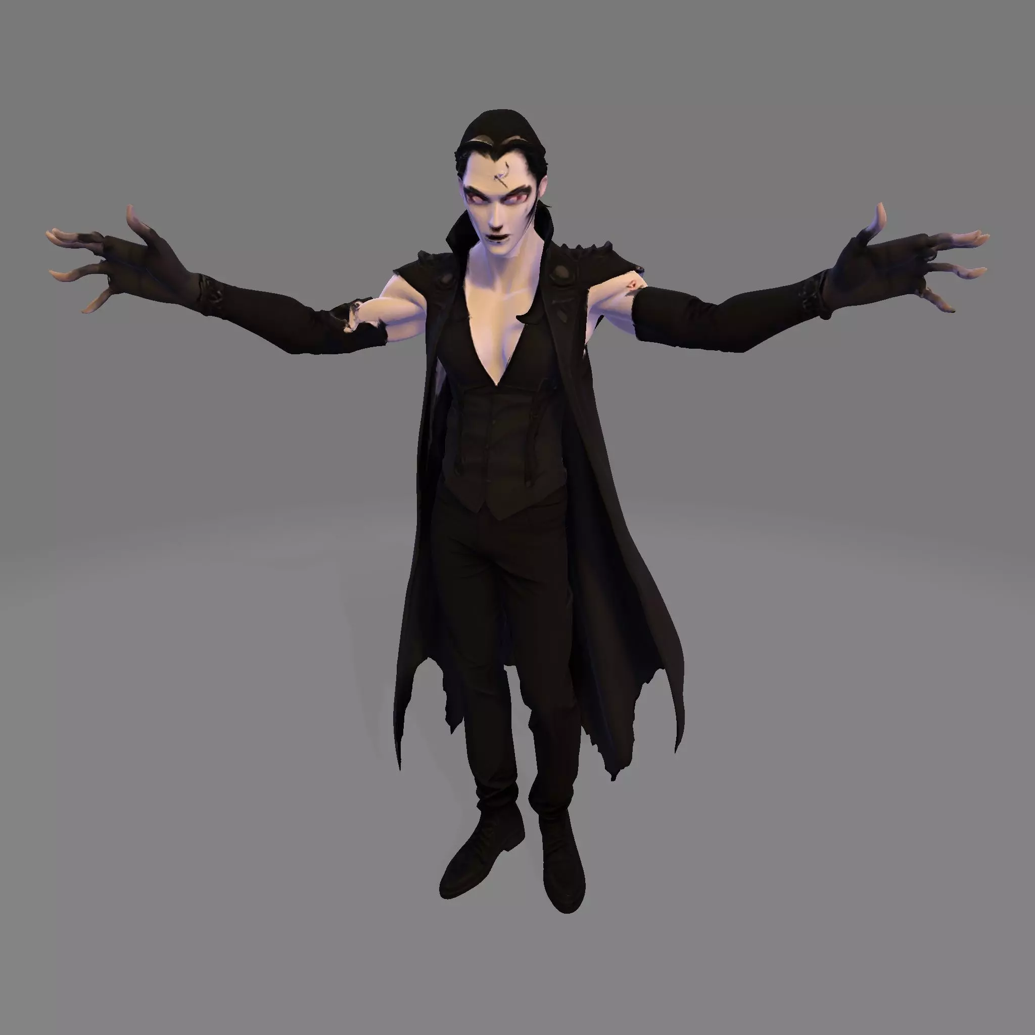 Gothic Vampire Lord  High Poly Stylized 3D Print Figurine 3D print model_13