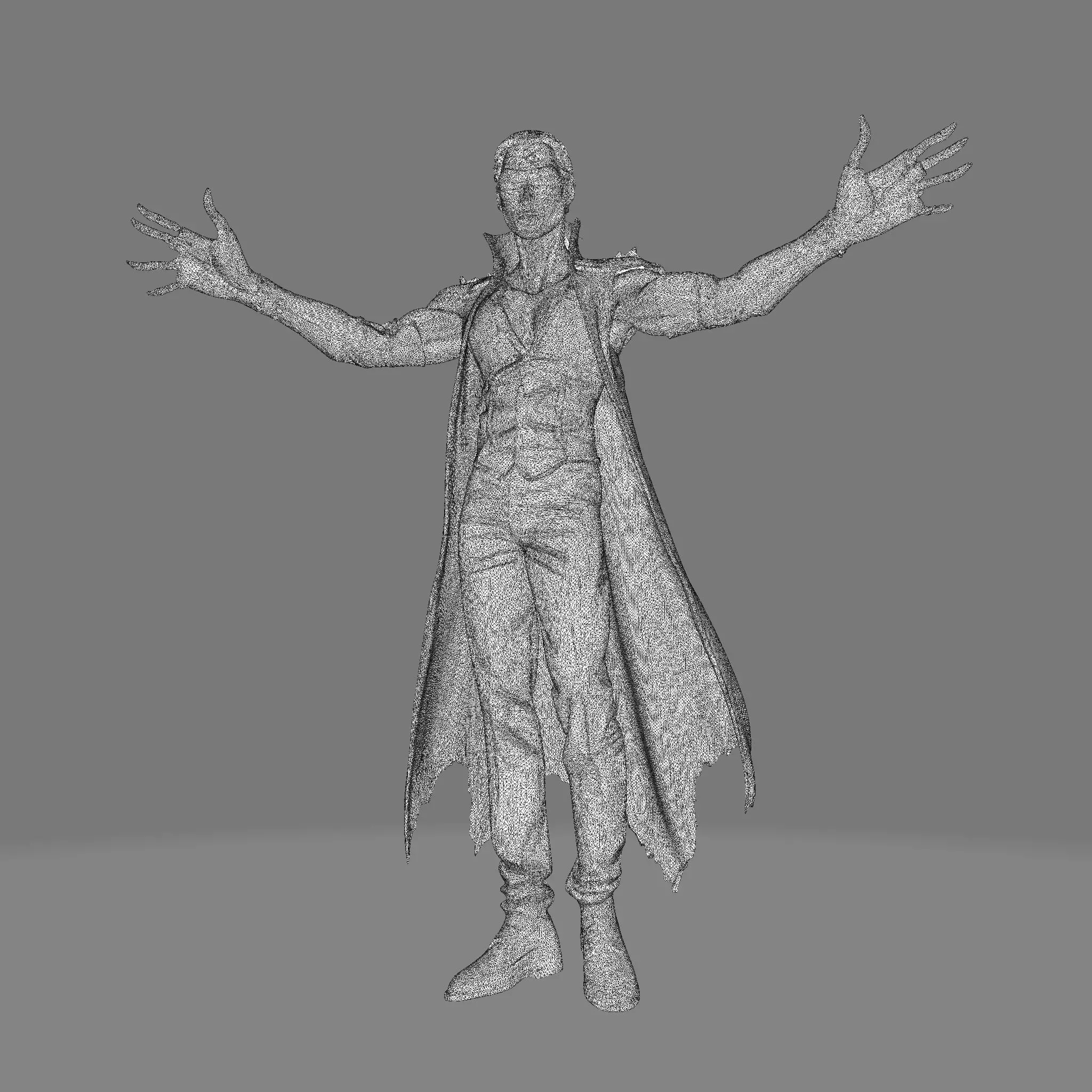 Gothic Vampire Lord  High Poly Stylized 3D Print Figurine 3D print model_22