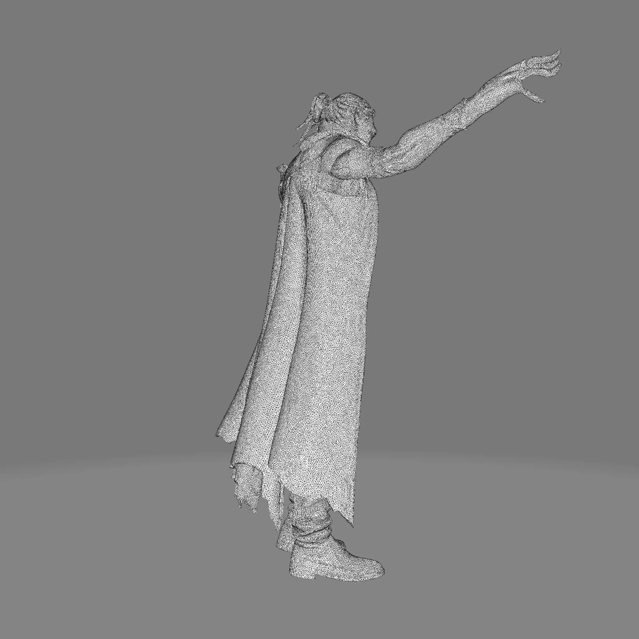 Gothic Vampire Lord  High Poly Stylized 3D Print Figurine 3D print model_21