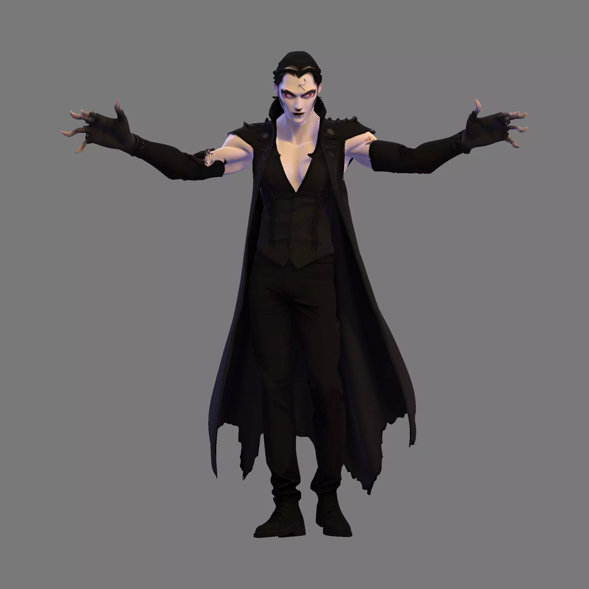 Gothic Vampire Lord  High Poly Stylized 3D Print Figurine 3D print model_14