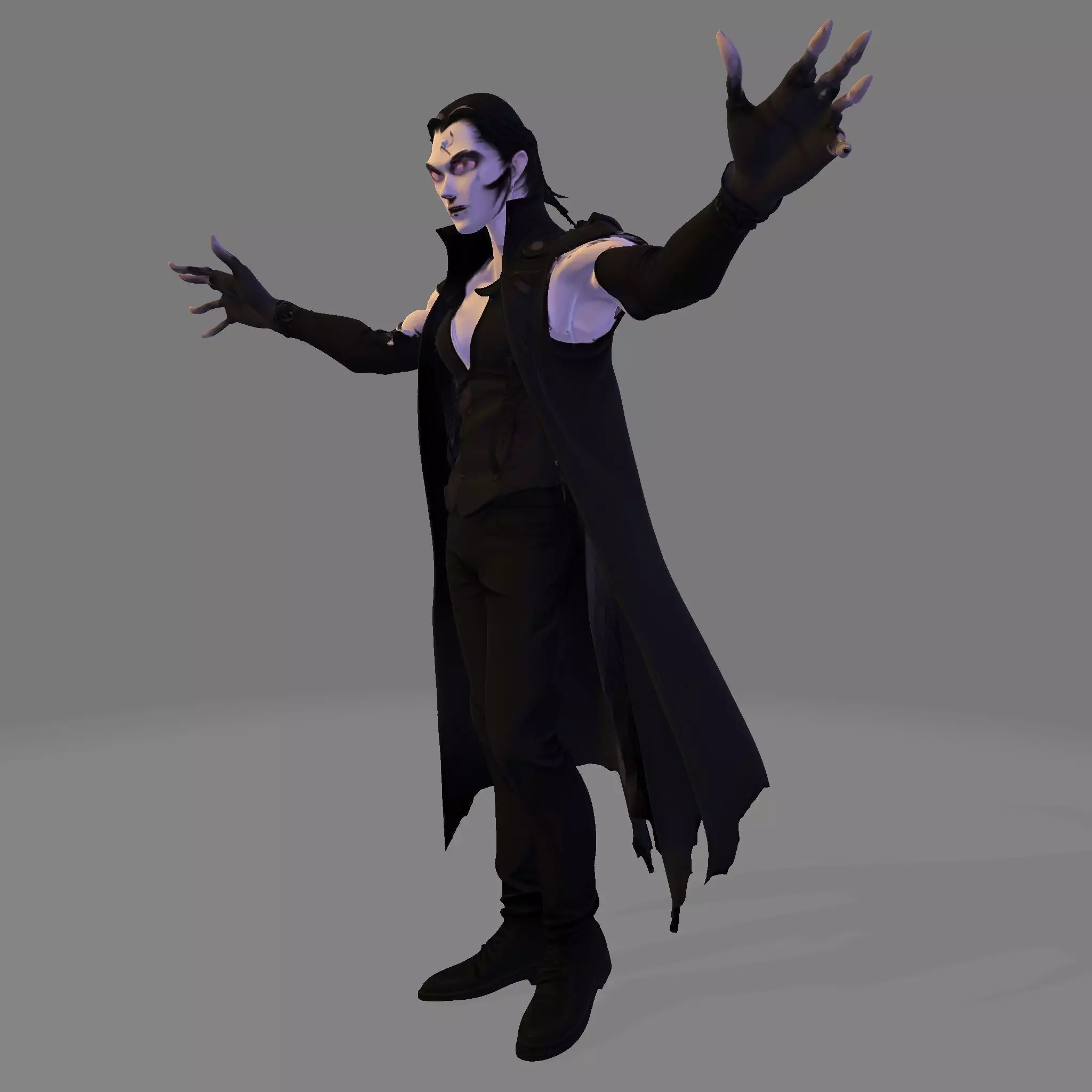 Gothic Vampire Lord  High Poly Stylized 3D Print Figurine 3D print model_2