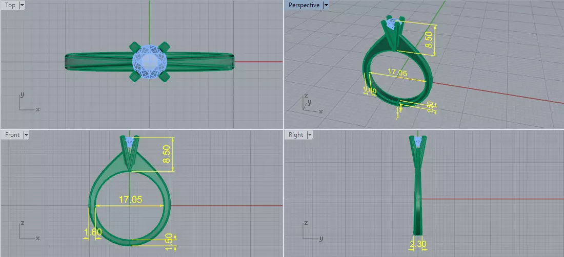 Solitaire engagement ring Model 7955 3D print model_6