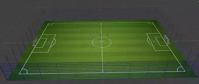 3D football field for games simulations or sports projects