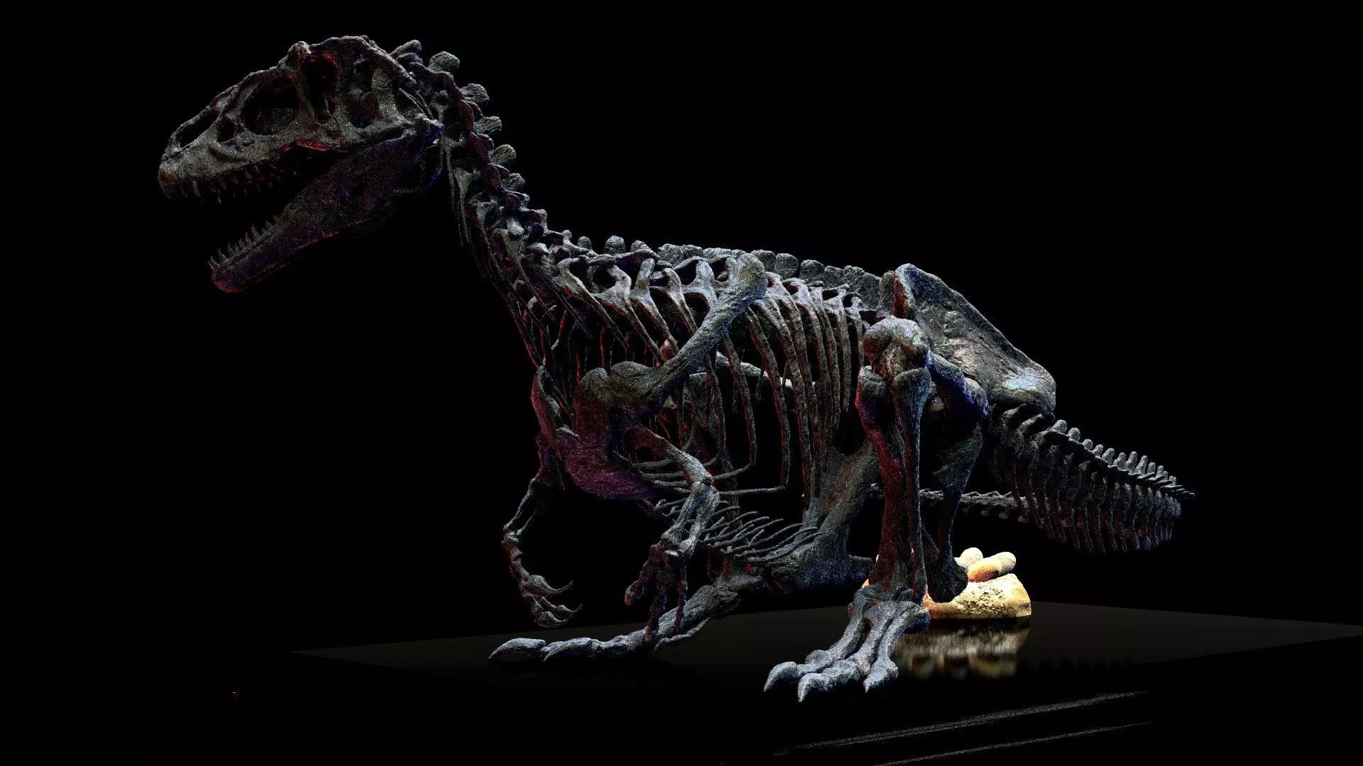 Allosaurus skeleton with nest  3D print model_6