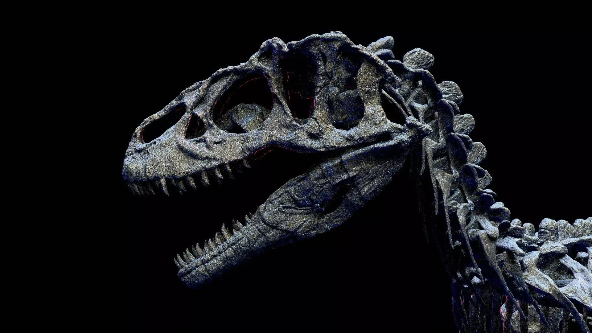 Allosaurus skeleton with nest  3D print model_3