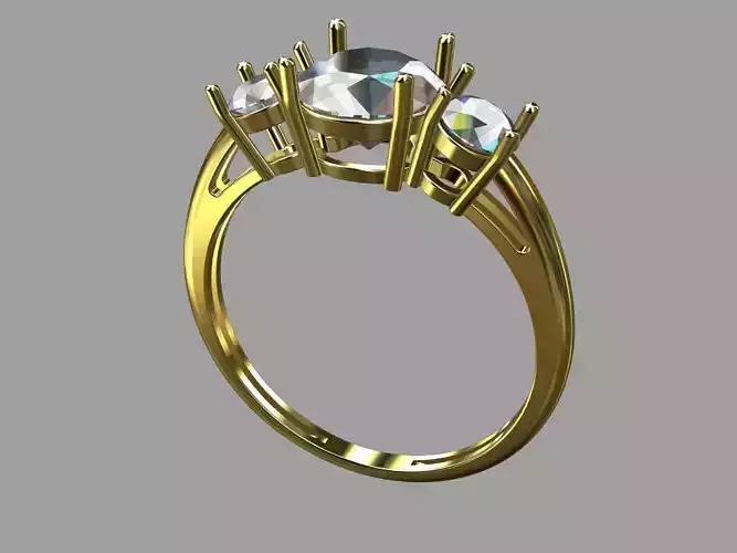 Round Center Stone Ring 7 00mm