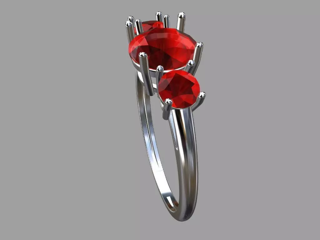 Round Center Stone Ring 7 00mm 3D print model_8