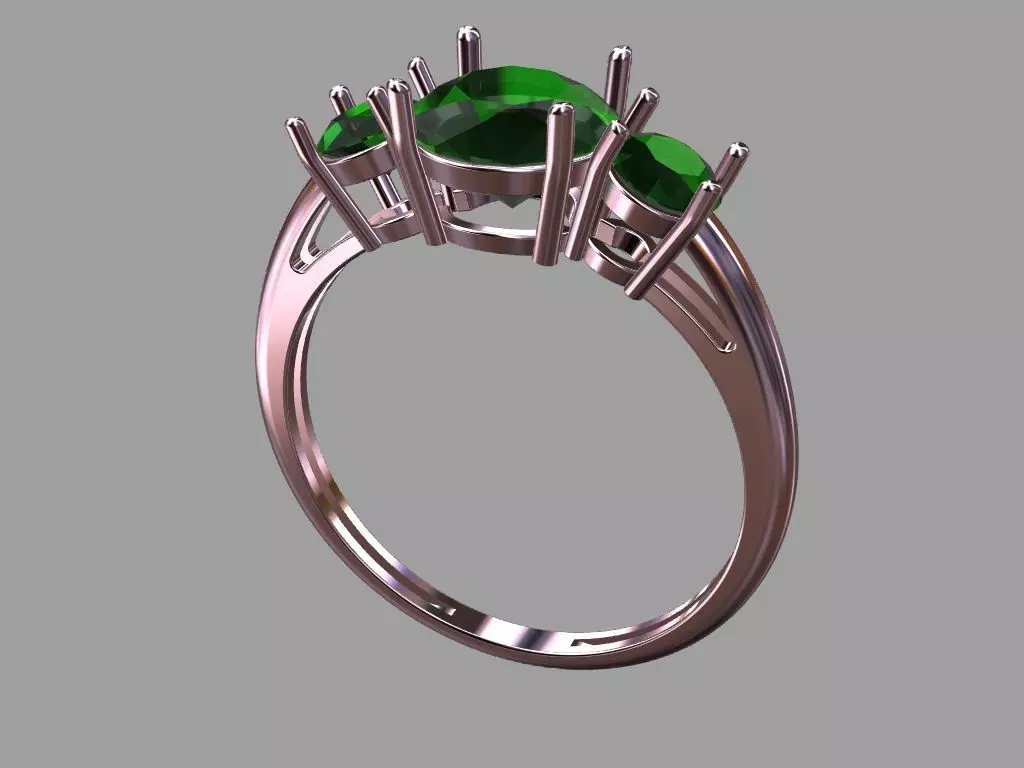 Round Center Stone Ring 7 00mm 3D print model_5