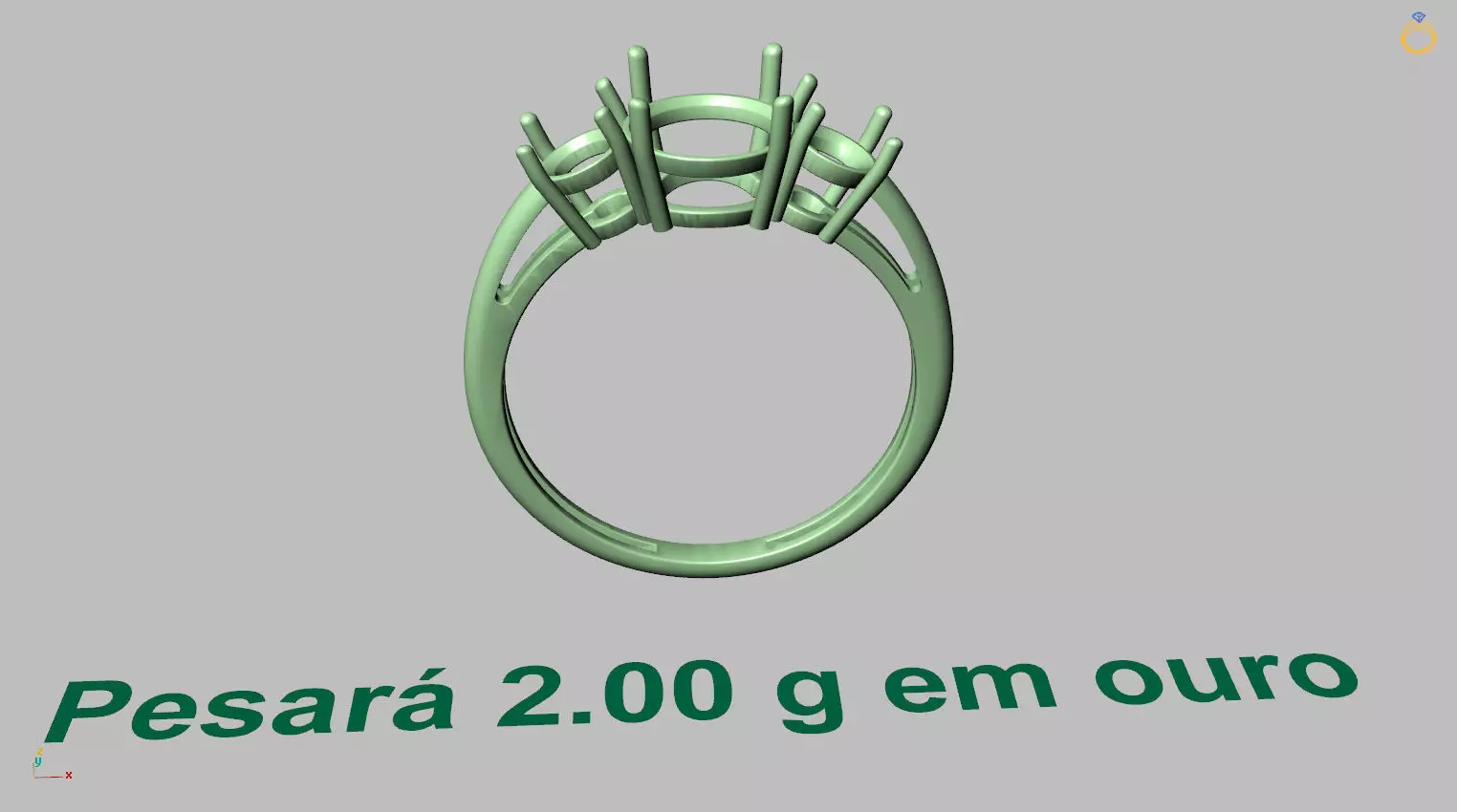 Round Center Stone Ring 7 00mm 3D print model_13