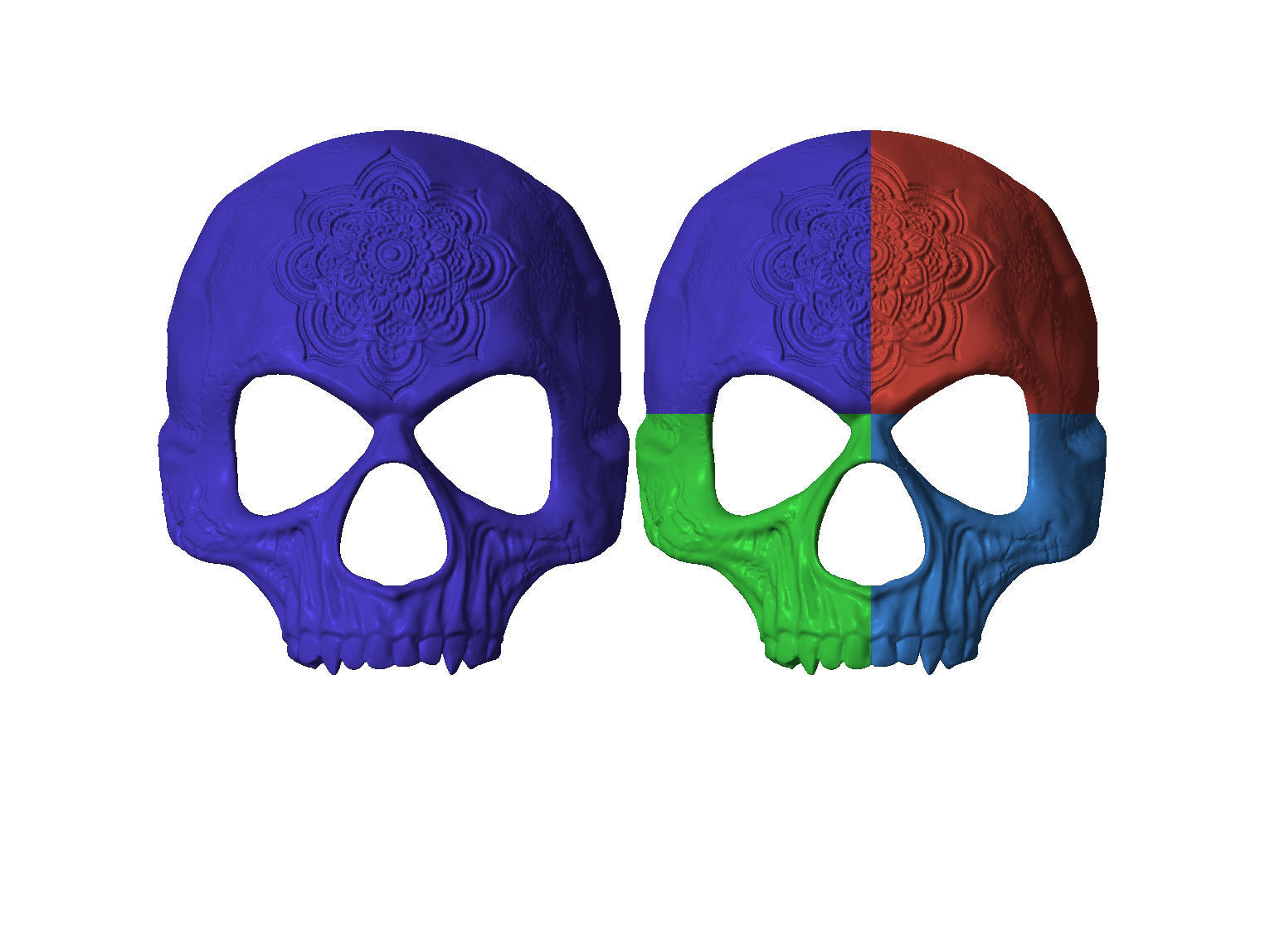 Mandala Halloween mask Skull mask Masquerade mask STL 3D print model_4