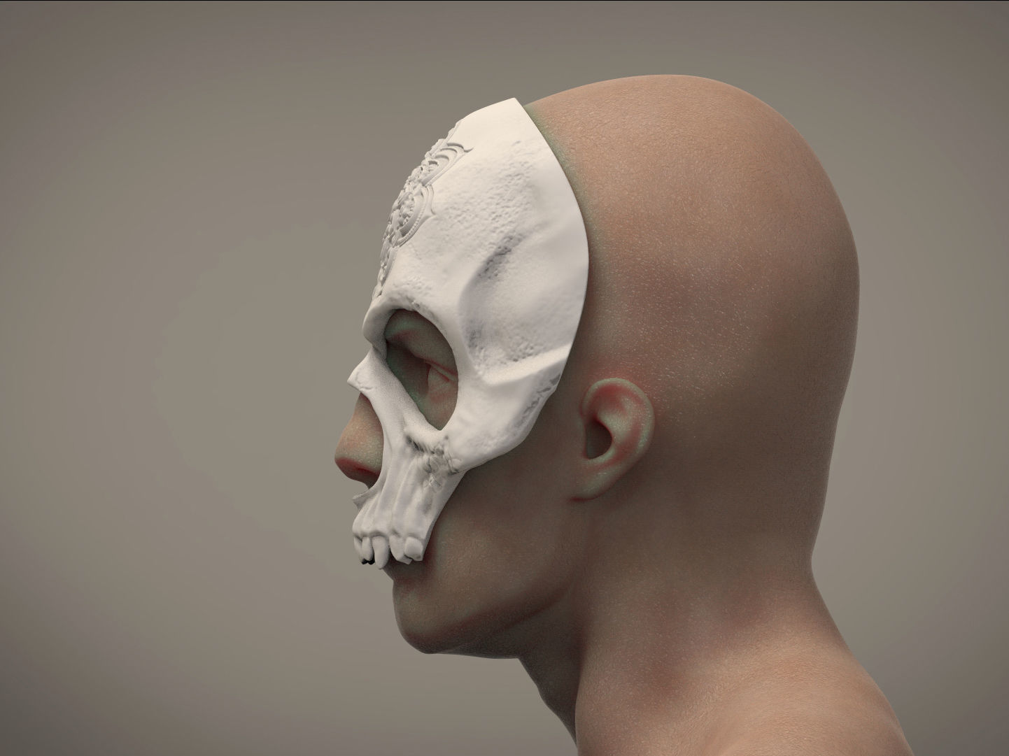 Mandala Halloween mask Skull mask Masquerade mask STL 3D print model_5