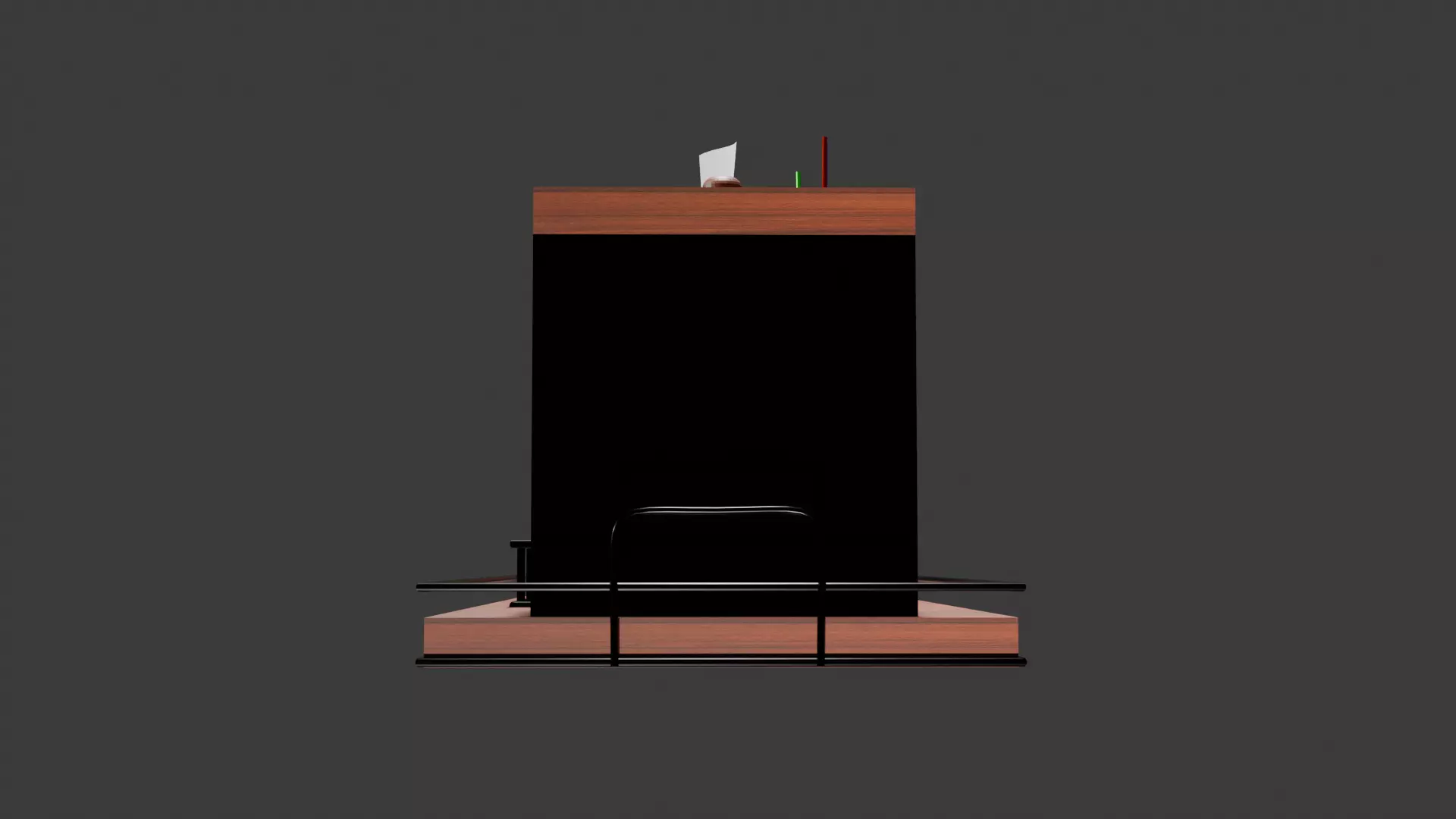 Wood and Wire Bathroom Vanity Set Low-poly 3D model_4