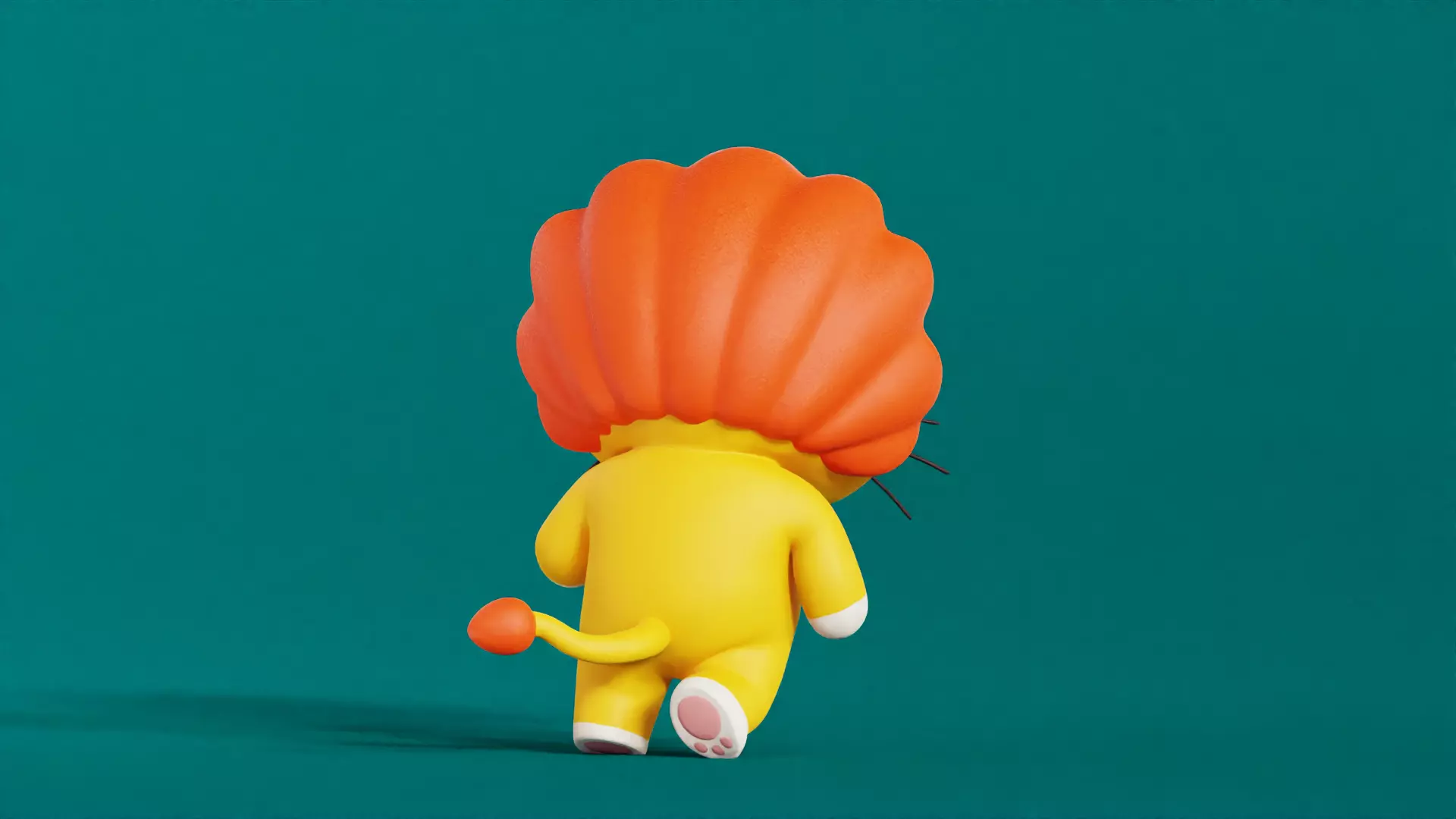 Lion Character Cartoon Chibi Kawaii Rigged Animated Low-poly 3D model_5