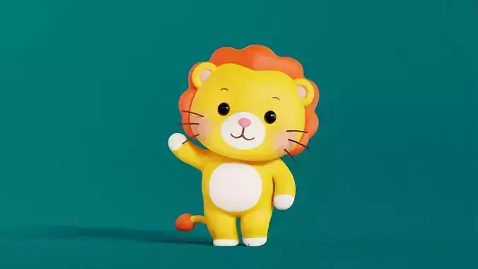 Lion Character Cartoon Chibi Kawaii Rigged Animated Low-poly 3D model Lion Character Cartoon Chibi Kawaii Rigged Animated Low-poly 3D model