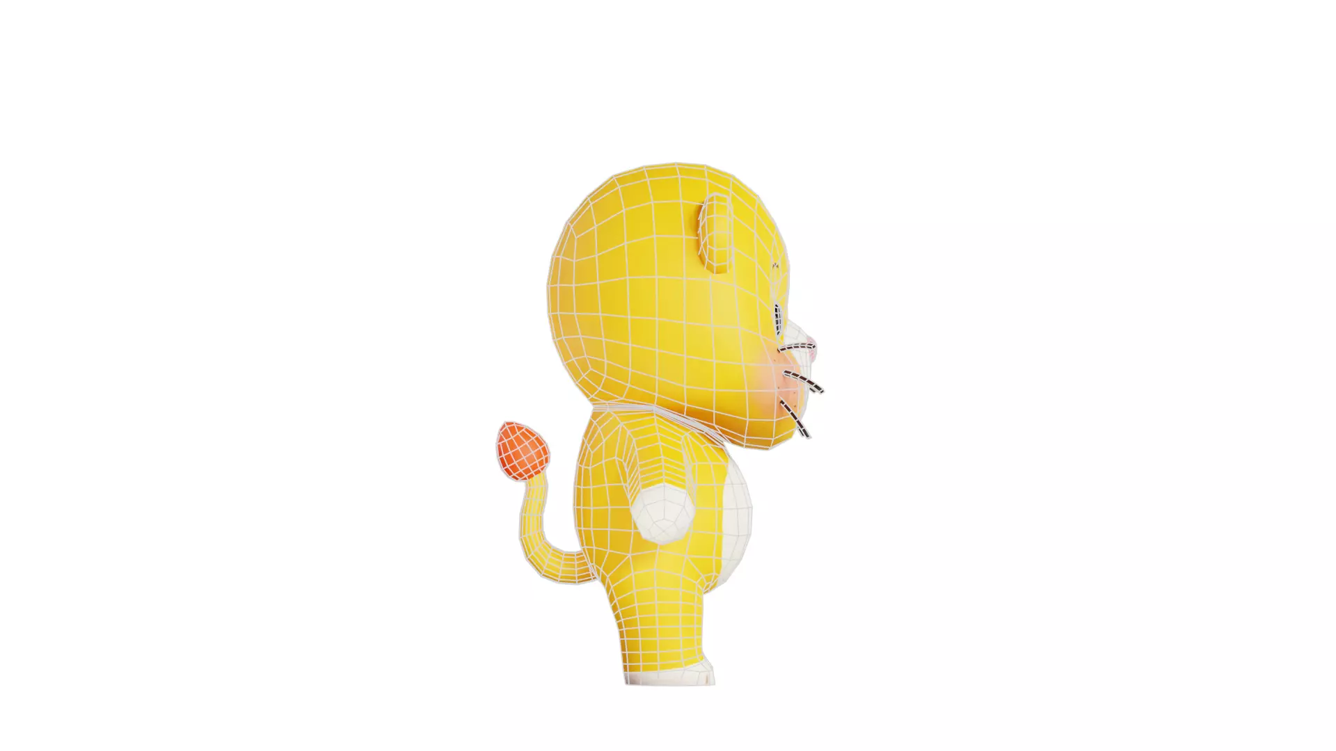 Lion Character Cartoon Chibi Kawaii Rigged Animated Low-poly 3D model_13