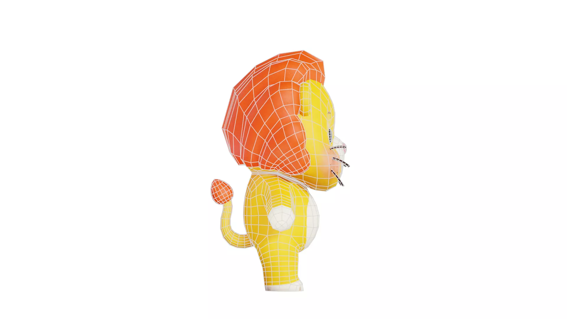 Lion Character Cartoon Chibi Kawaii Rigged Animated Low-poly 3D model_12