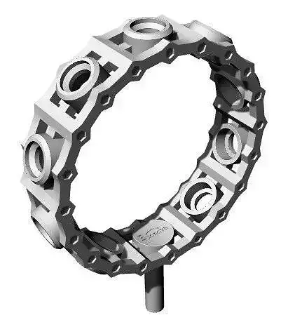 9 Stone Mechanical Band Ring