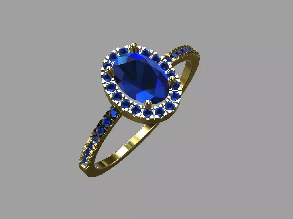 Oval Stone Ring 4 50x6 50mm 3D print model