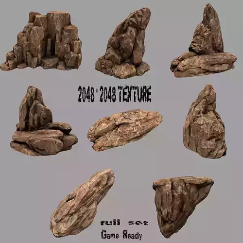 Rocks rock Low-poly 3D model