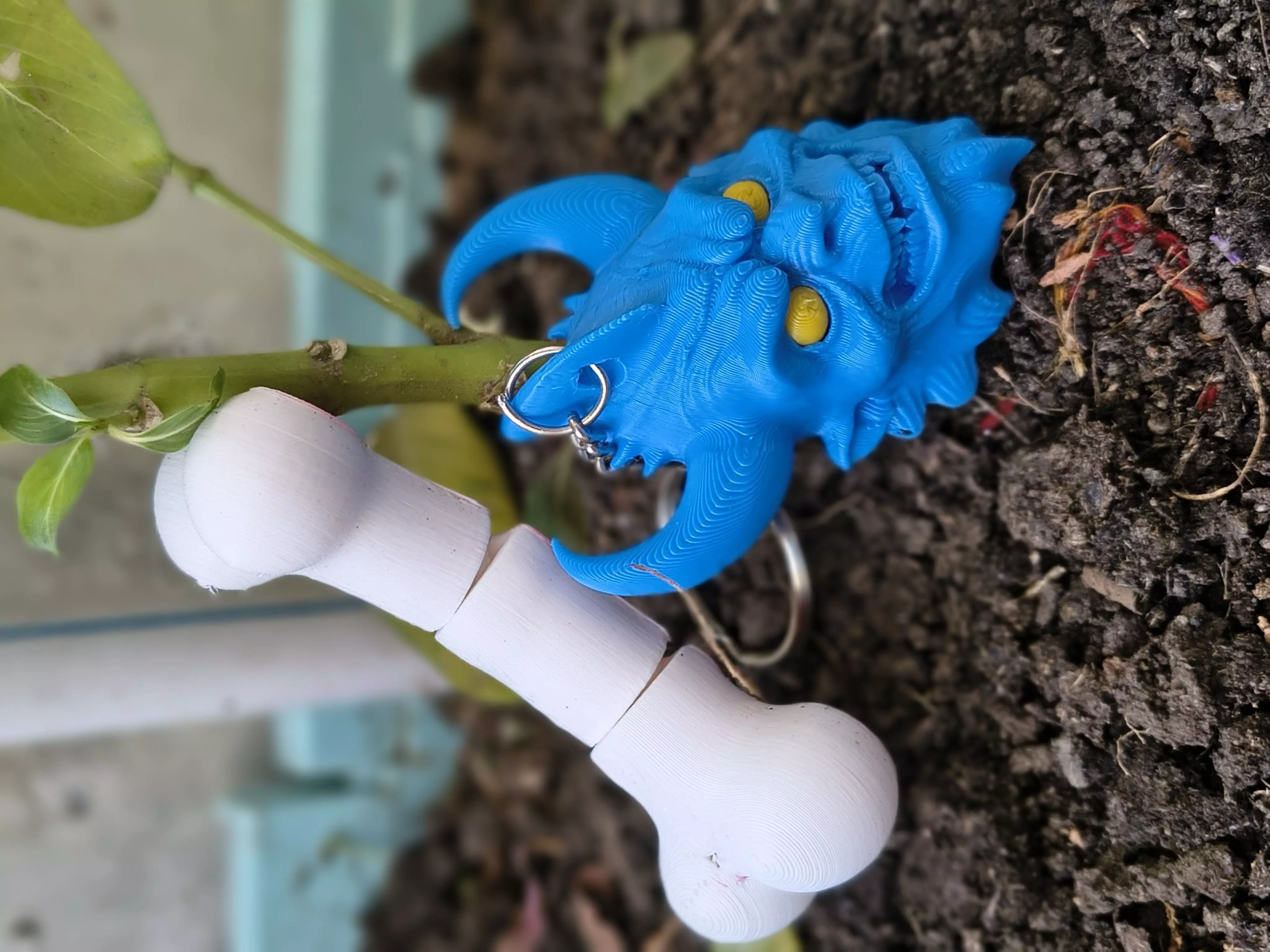 Flexi Halloween Chibi  Devil Head  Bone Combo 3D print model_9