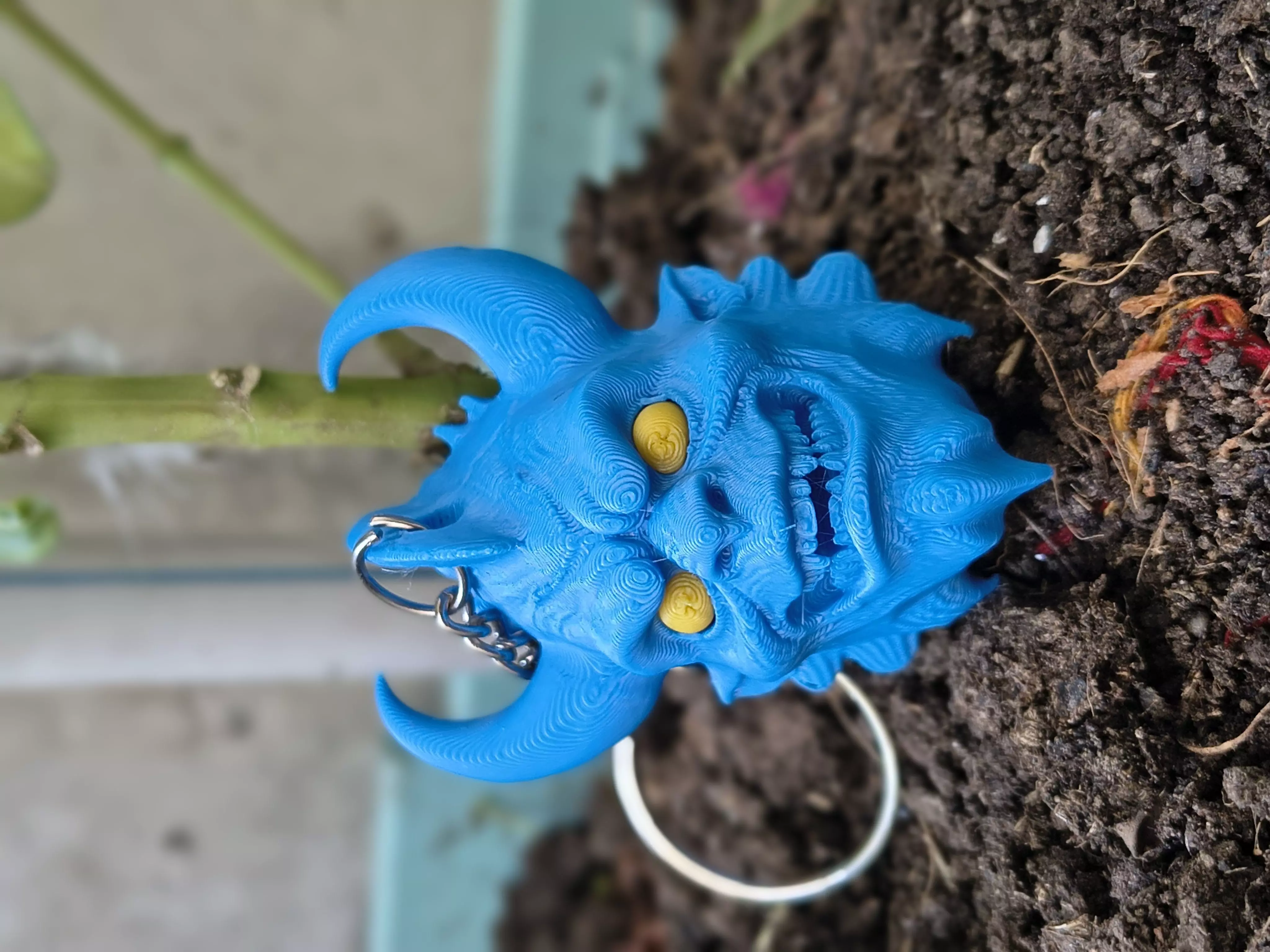 Flexi Halloween Chibi  Devil Head  Bone Combo 3D print model_1