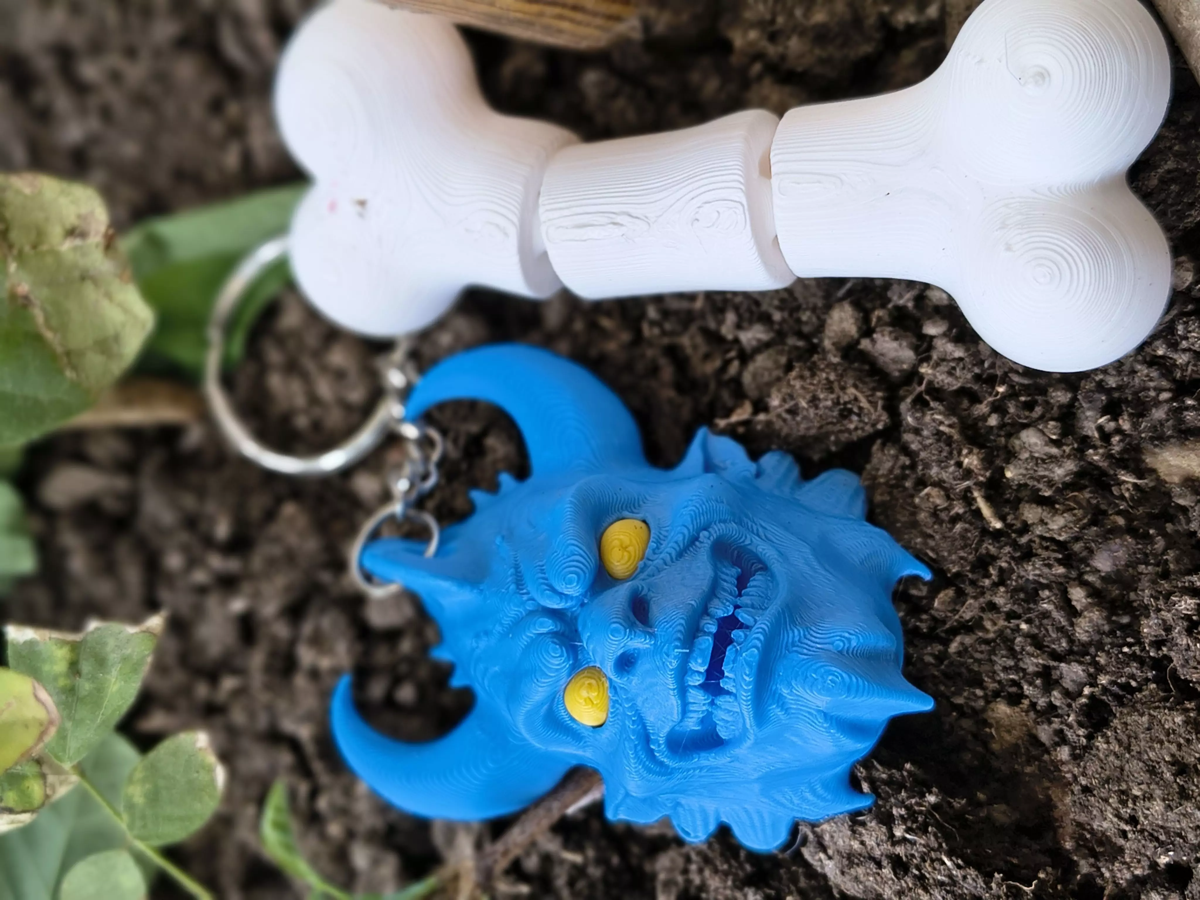 Flexi Halloween Chibi  Devil Head  Bone Combo 3D print model_0