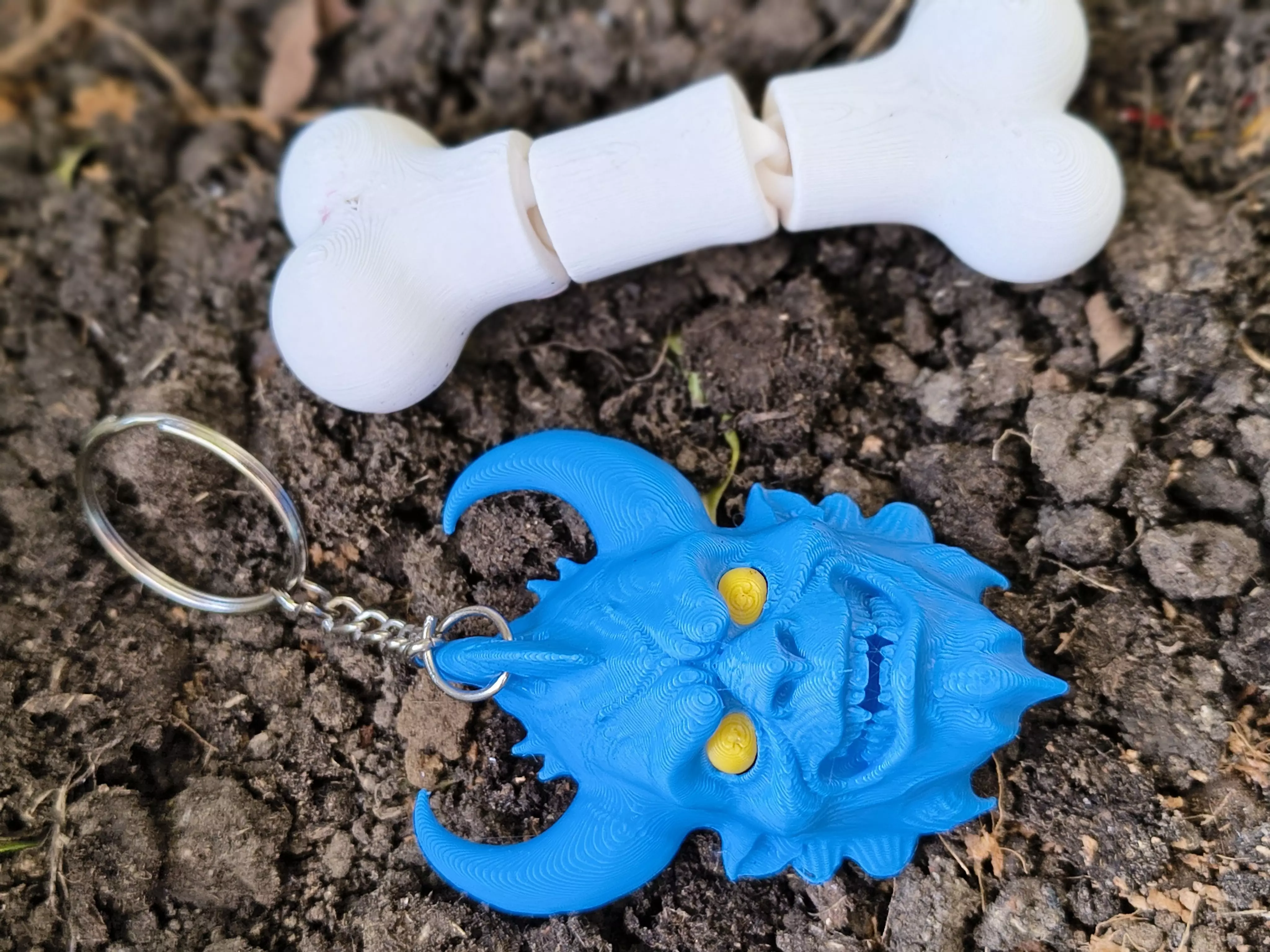 Flexi Halloween Chibi  Devil Head  Bone Combo 3D print model_8