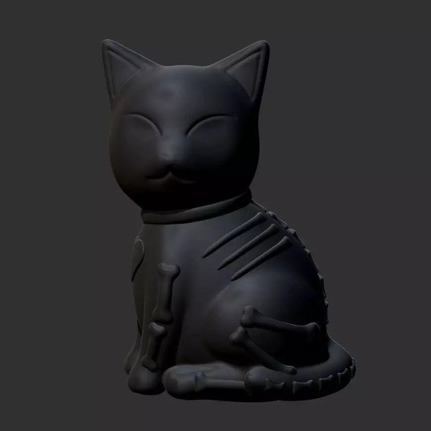 Cat With Bones 3D print model_2