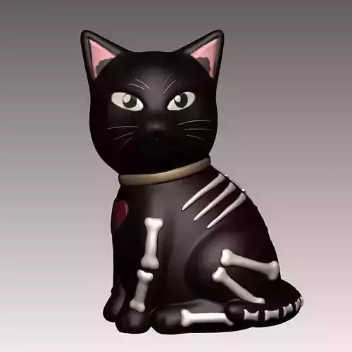Cat With Bones 3D print model