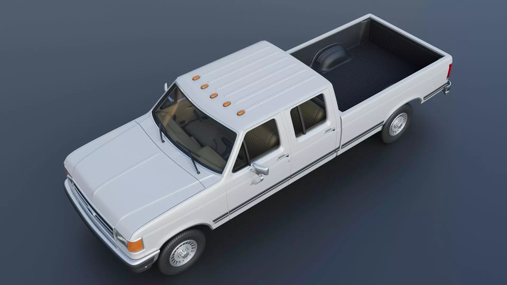 Pickup Truck F-350 Crew Cab 1987 3D print model_12