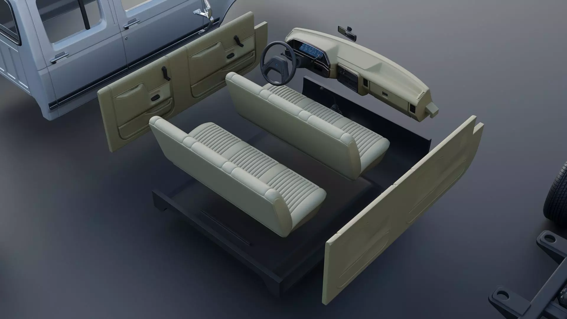 Pickup Truck F-350 Crew Cab 1987 3D print model_27