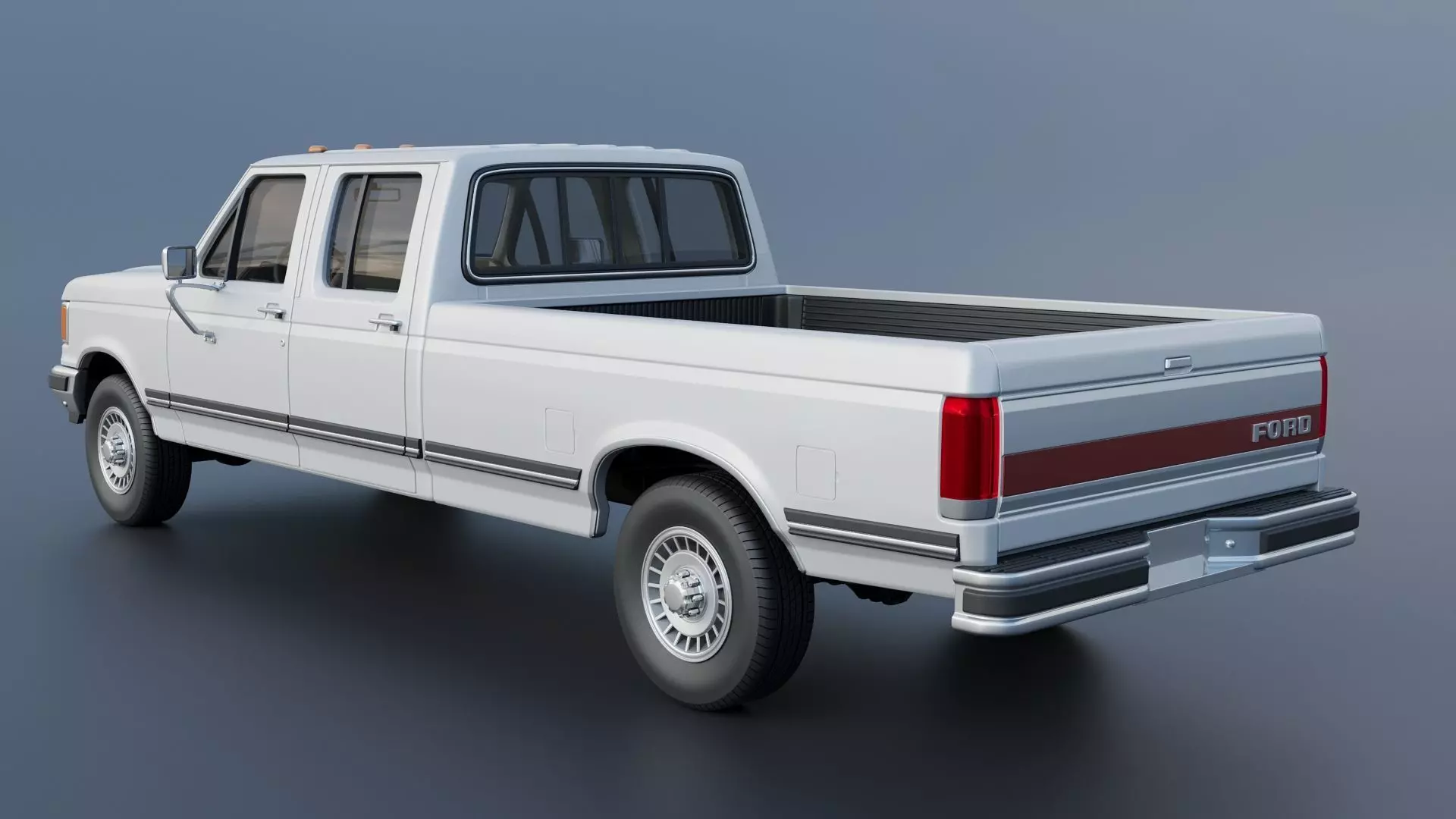 Pickup Truck F-350 Crew Cab 1987 3D print model_4