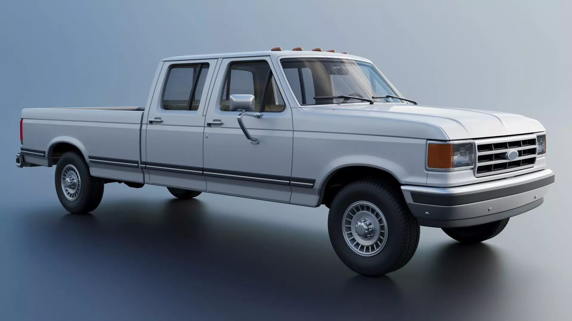 Pickup Truck F-350 Crew Cab 1987 3D print model_9