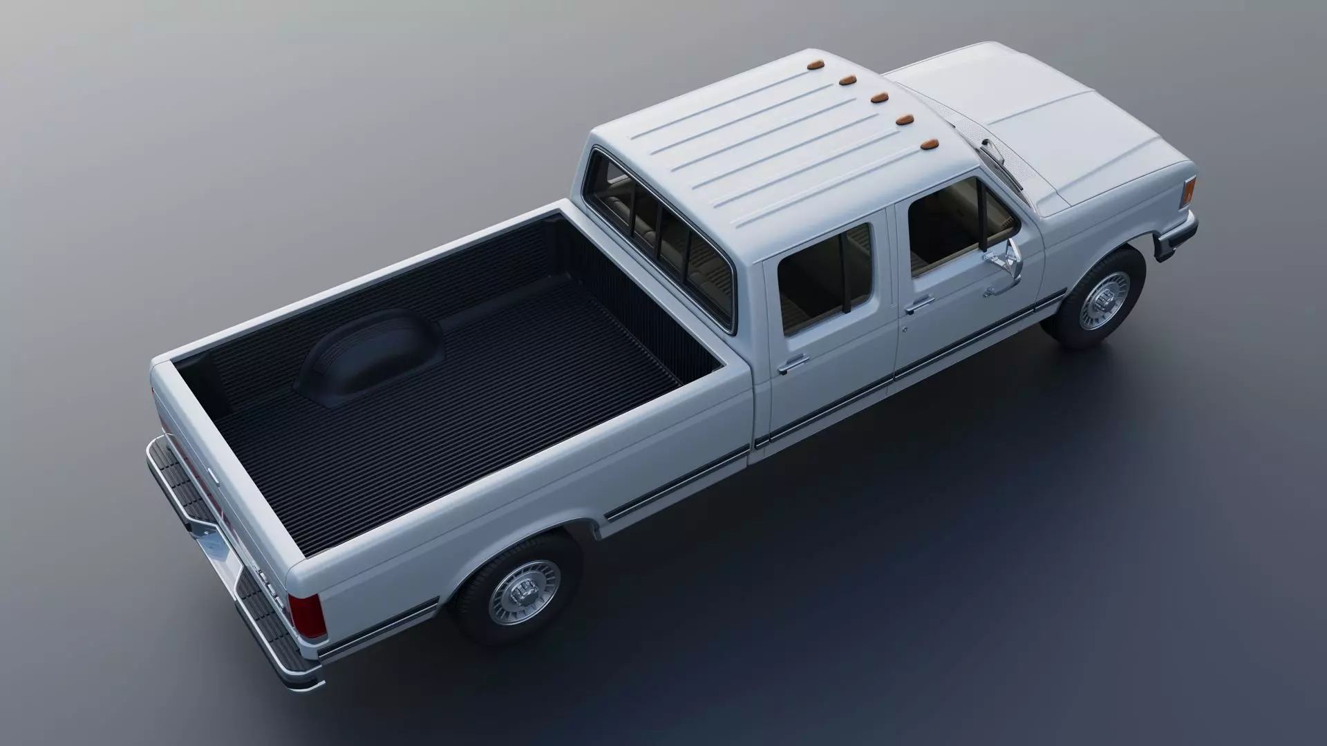 Pickup Truck F-350 Crew Cab 1987 3D print model_7