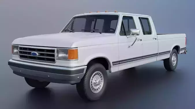 Pickup Truck F-350 Crew Cab 1987 3D print model 3