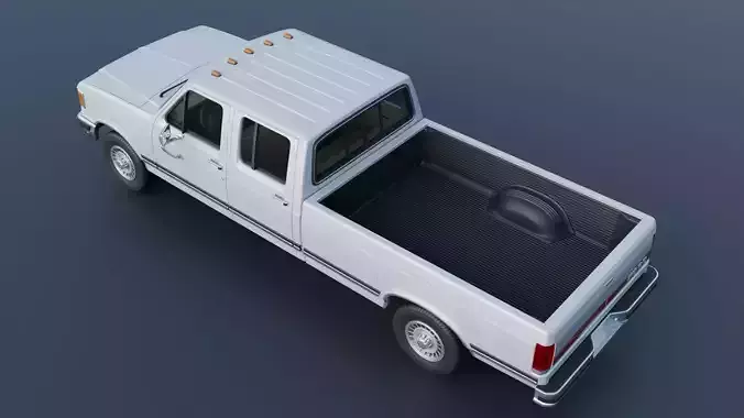 Pickup Truck F-350 Crew Cab 1987 3D print model 6