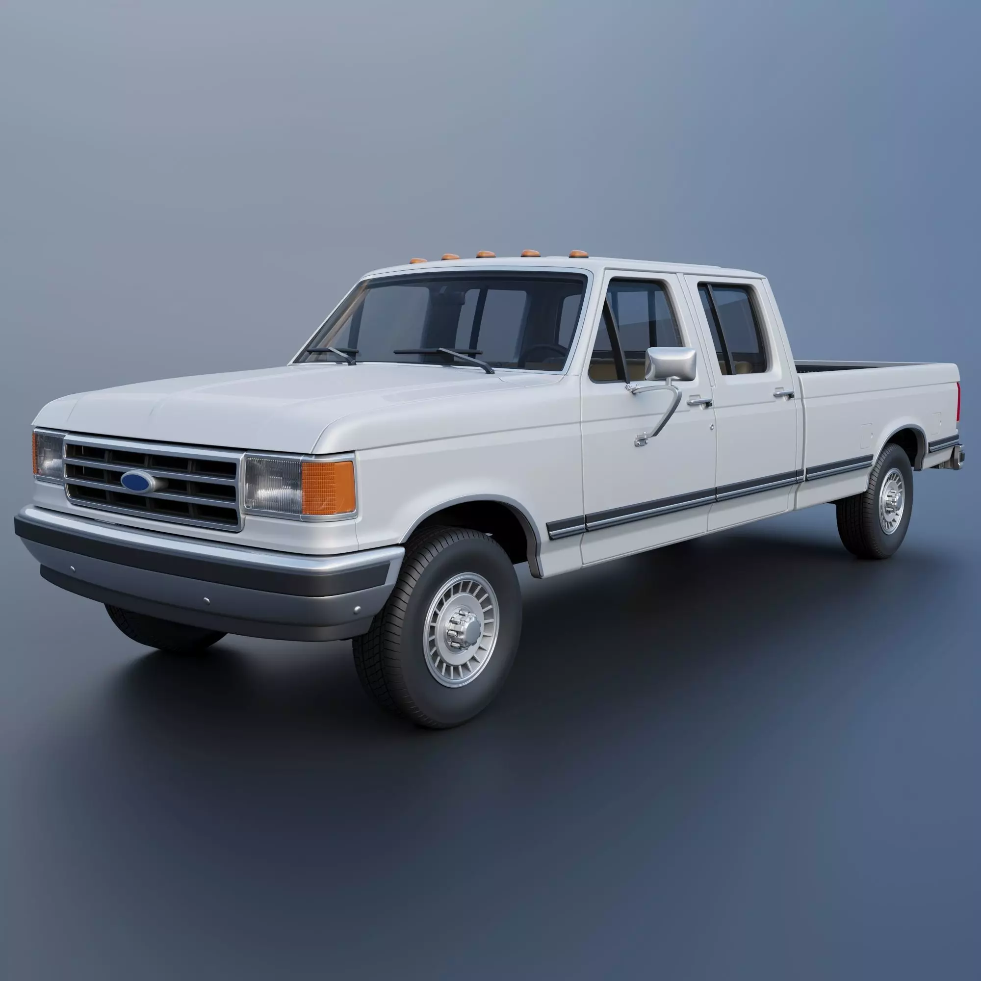 Pickup Truck F-350 Crew Cab 1987 3D print model_0