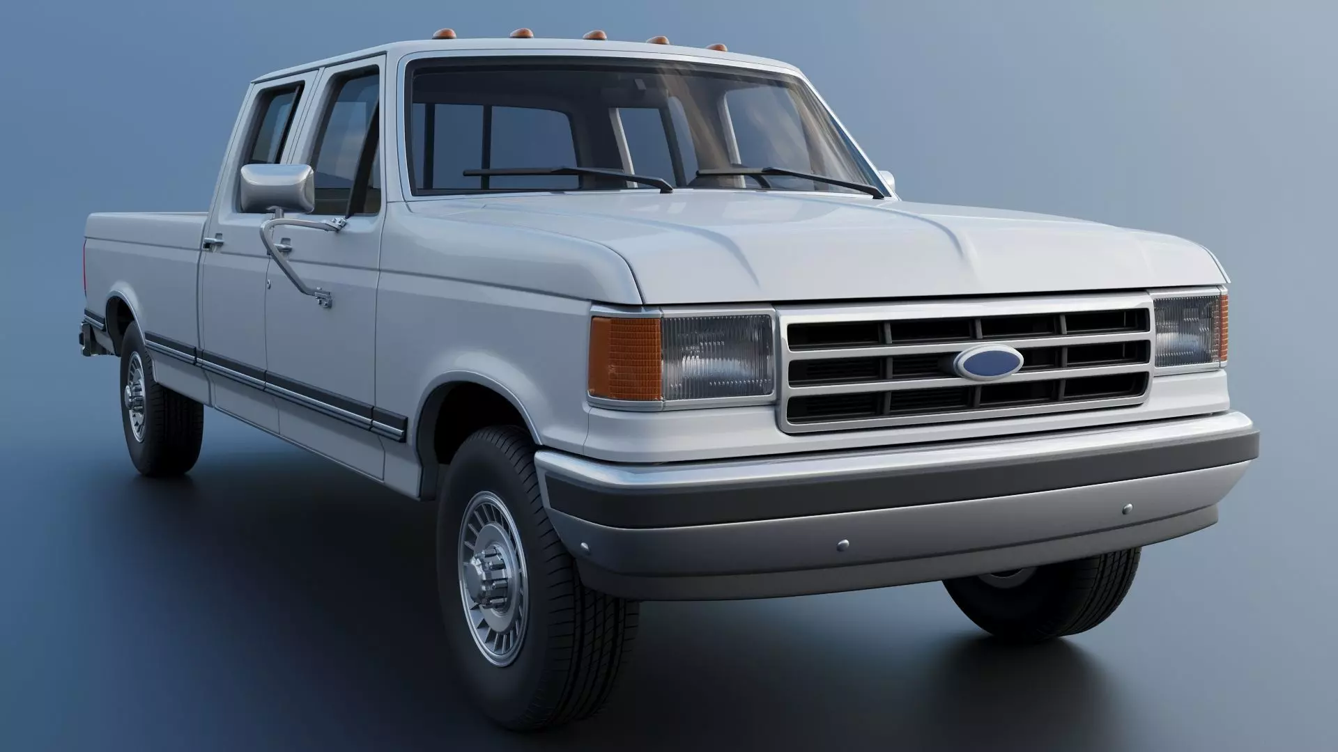 Pickup Truck F-350 Crew Cab 1987 3D print model_10
