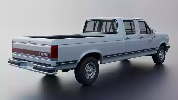 Pickup Truck F-350 Crew Cab 1987 3D print model 7