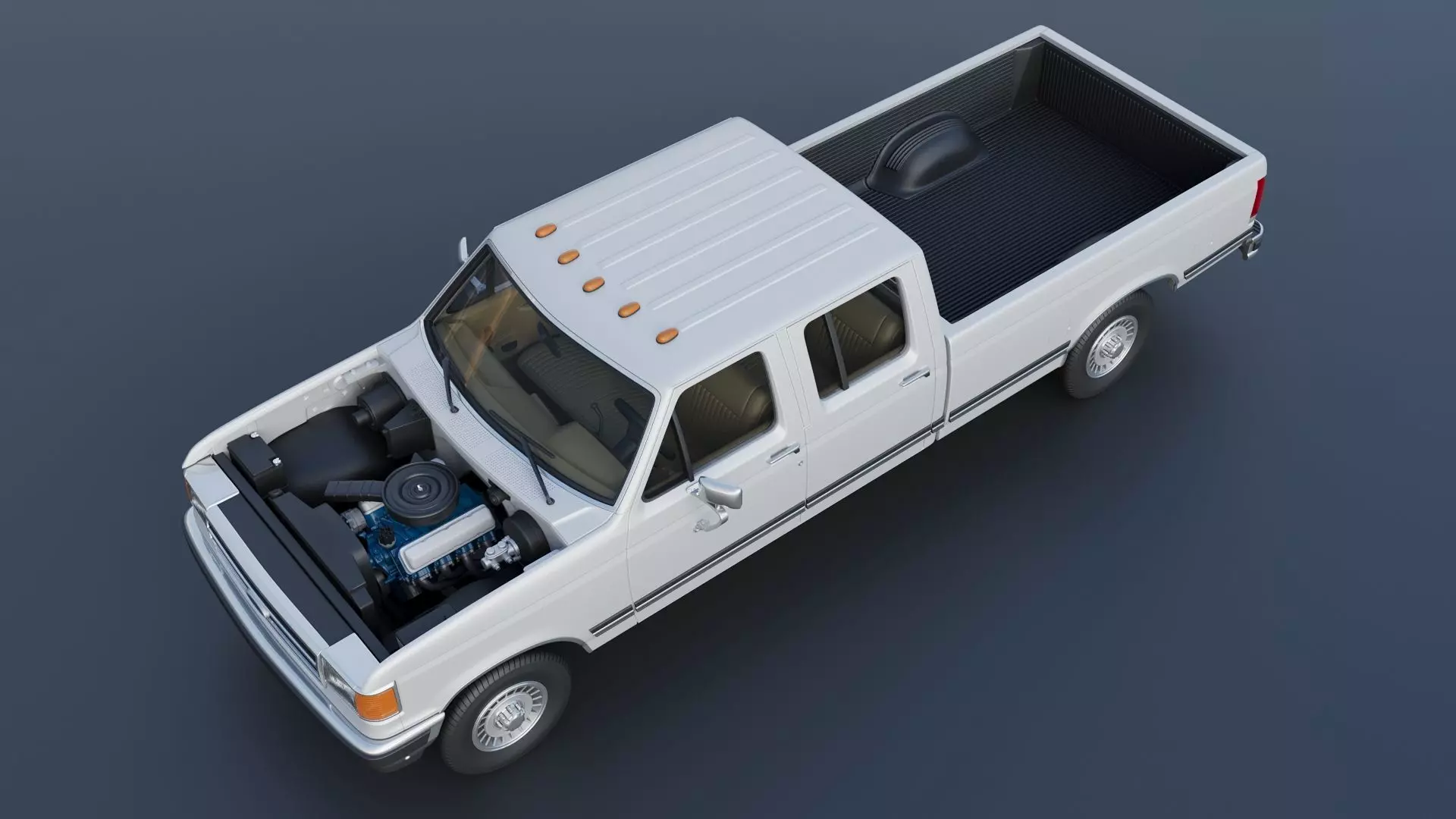 Pickup Truck F-350 Crew Cab 1987 3D print model_14