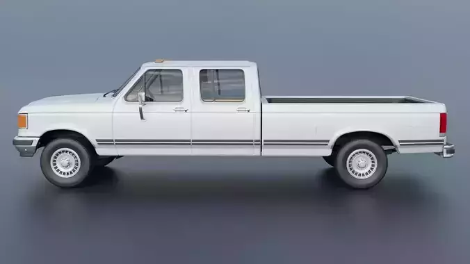 Pickup Truck F-350 Crew Cab 1987 3D print model 4
