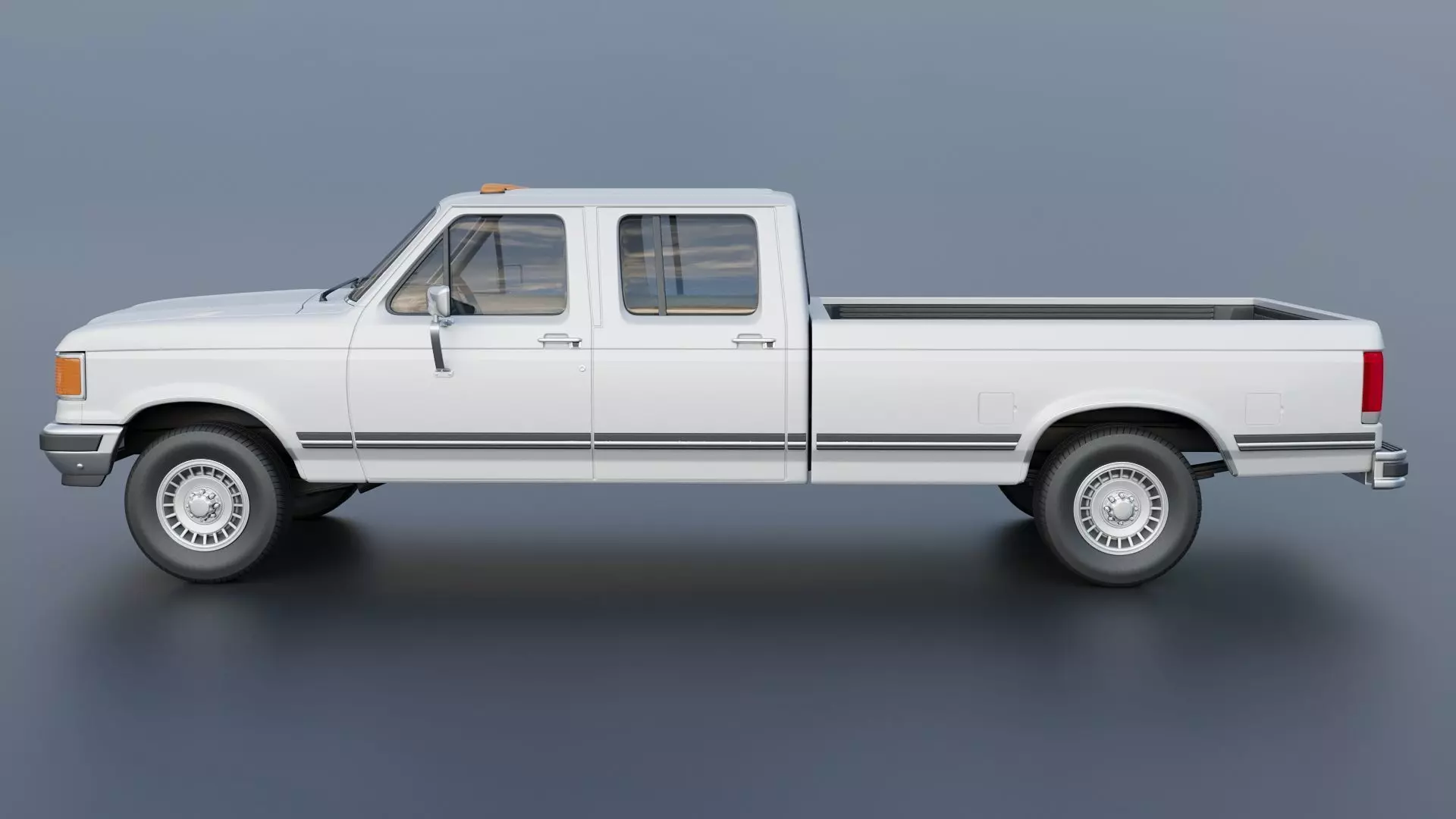 Pickup Truck F-350 Crew Cab 1987 3D print model_3