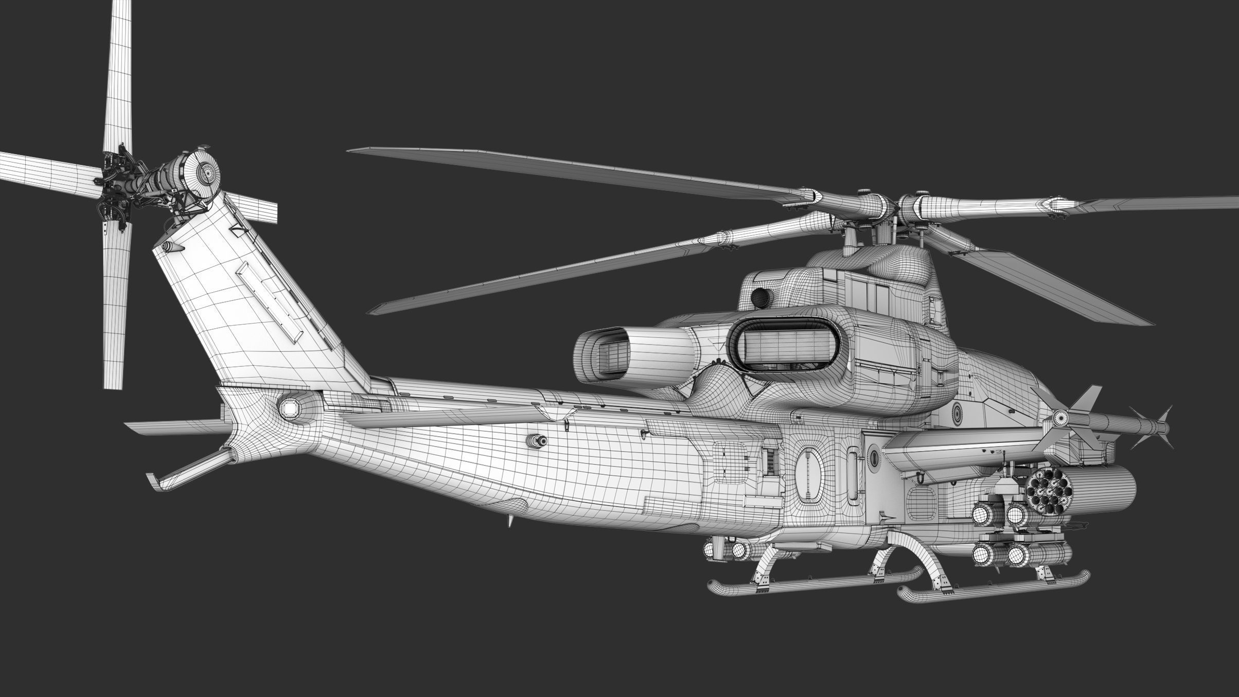 Bell AH-1Z Viper Attack Helicopter Model only 3D model_3