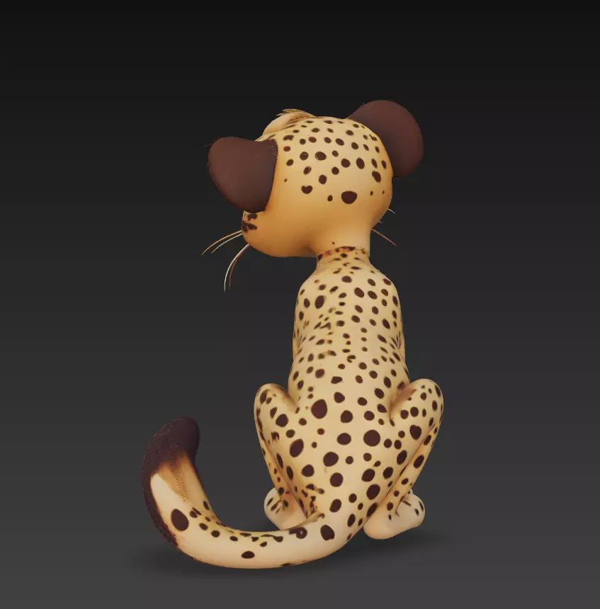 Cheetah - Stylized Cartoon Jungle Animal 3D Model 3D print model_4