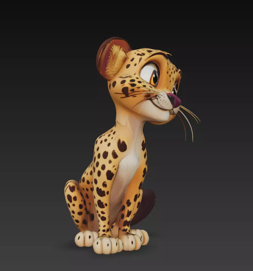 Cheetah - Stylized Cartoon Jungle Animal 3D Model 3D print model_3