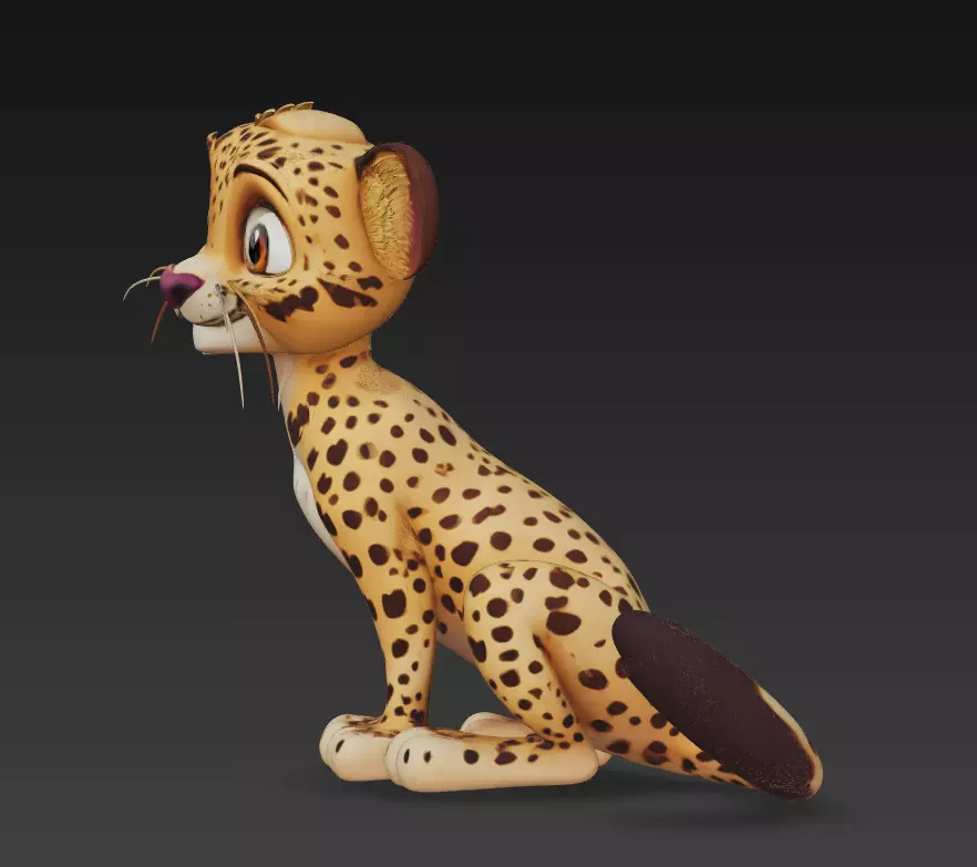 Cheetah - Stylized Cartoon Jungle Animal 3D Model 3D print model_2