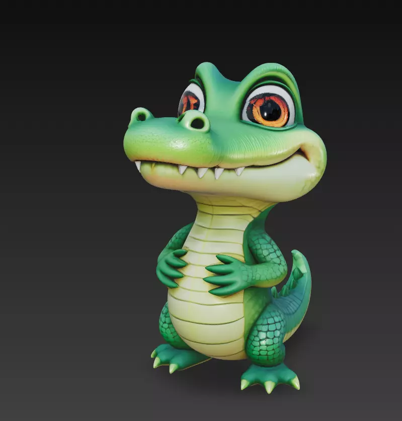 Crocodile - Stylized Cartoon Jungle Reptile 3D Model 3D print model